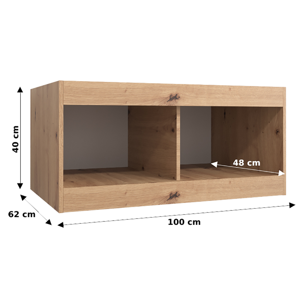 Nástavec | 100x40x62 cm | artisan/černá | pro vybrané posuvné skříně
