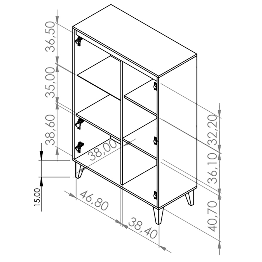 Obývací stěna OVIEDO | sestava A | 5 dílů | bílá/san remo světlé