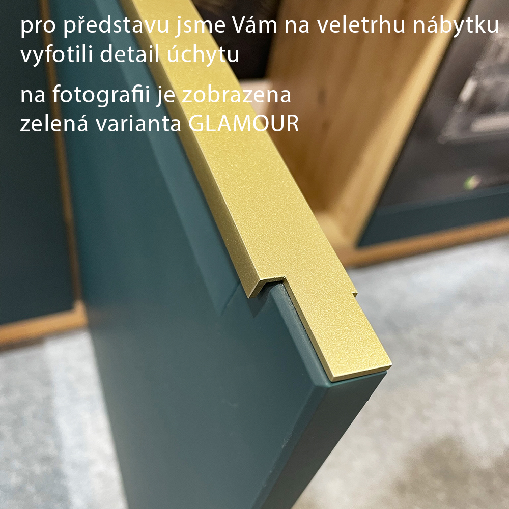 GLAMOUR z | dolní skříňka GLA-25D rohová + výsuvná police | 110x60 cm | zelená mat