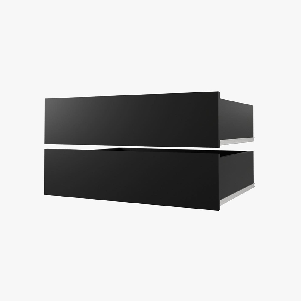 Zásuvky do skříní širokých 120 až 200 cm | sada 2 ks | černá | pro vybrané posuvné skříně