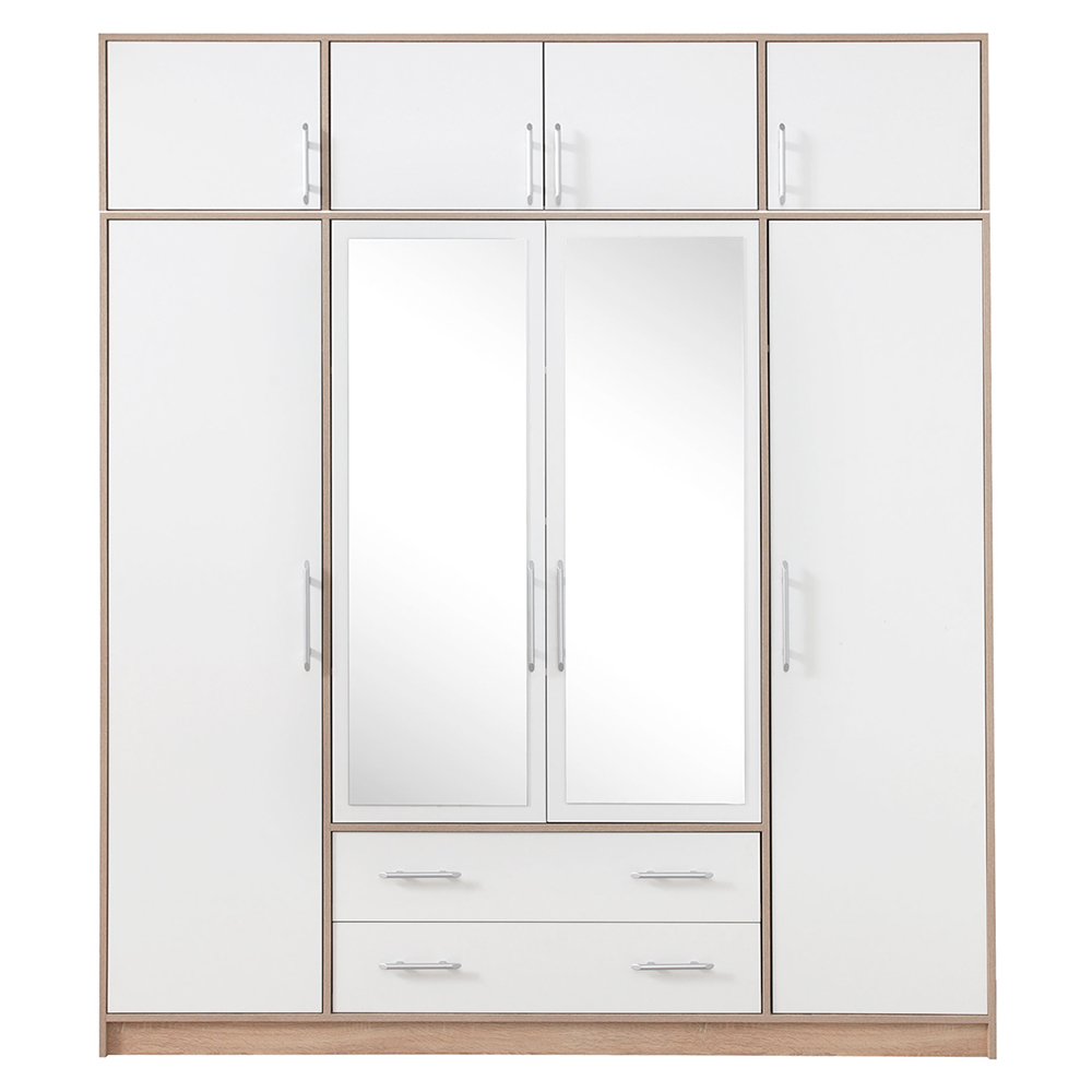 SMART sb | sestava šatních skříní | 200 cm + 195x245 cm | sonoma/bílá