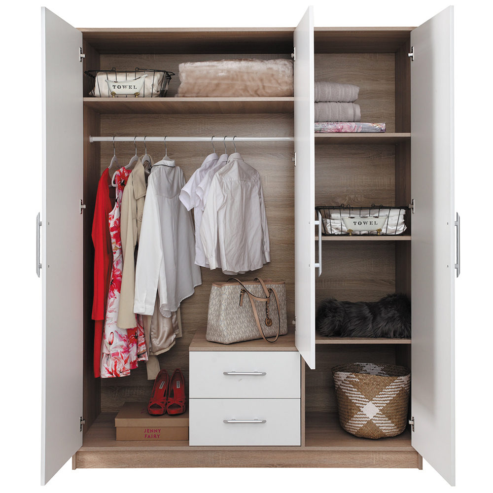 SMART sb | sestava šatních skříní | 200 cm + 195x245 cm | sonoma/bílá