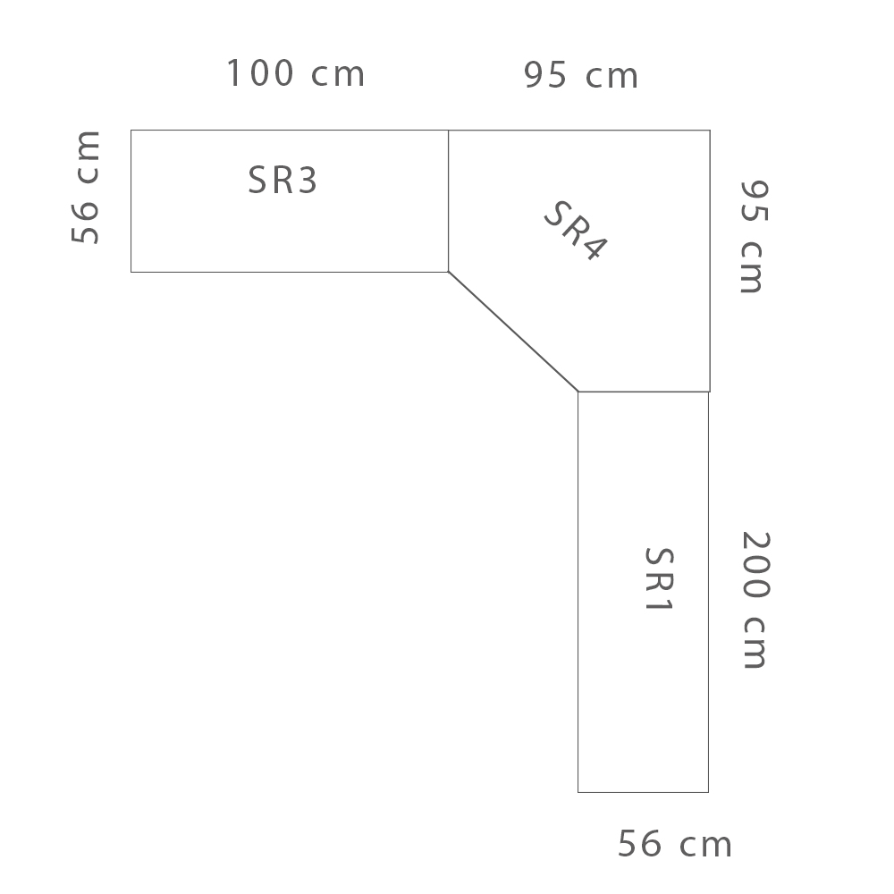 SMART sb | sestava šatních skříní | 195x295 cm | sonoma/bílá