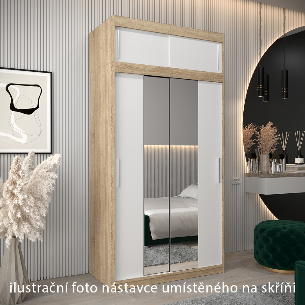 Nástavec ABIKS | 120x40x62 cm | sonoma/bílá | pro posuvné skříně