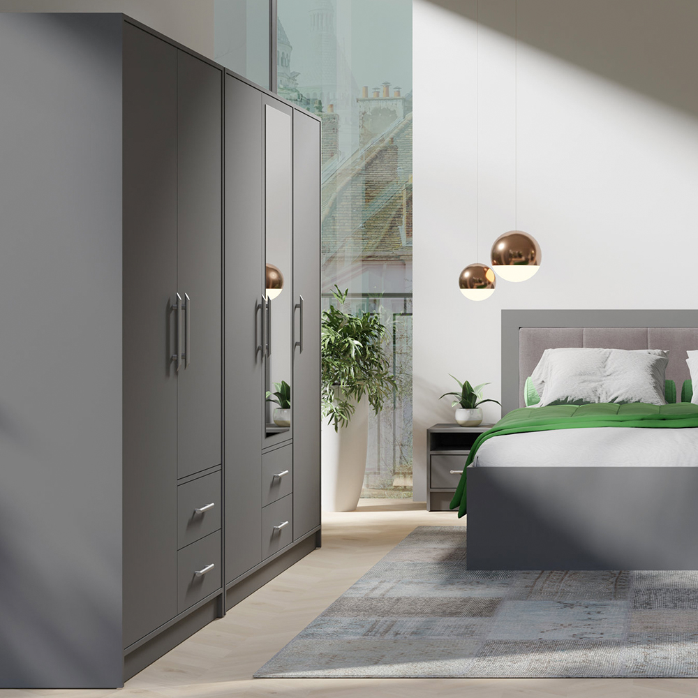 SMART a | šatní skříň SRL3 + zrcadlo | 100 cm | antracit