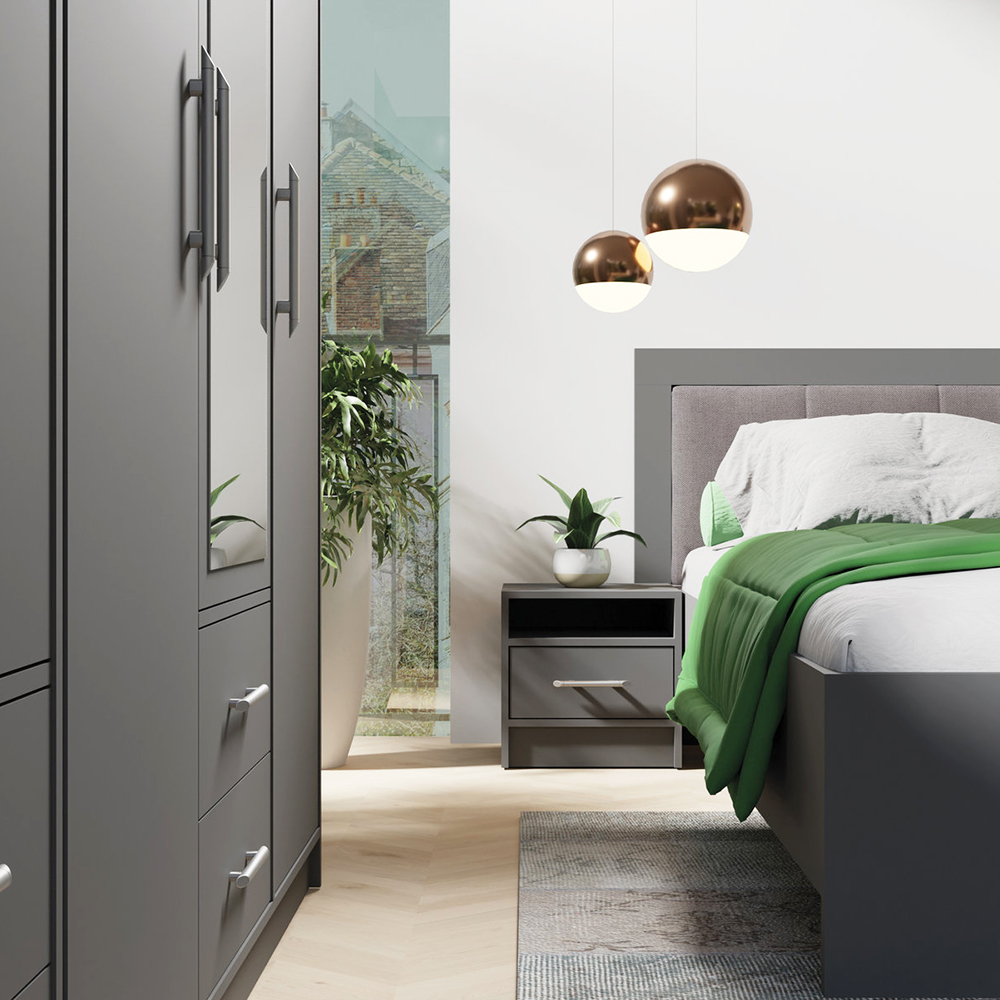 SMART a | šatní skříň SRL3 + zrcadlo | 100 cm | antracit