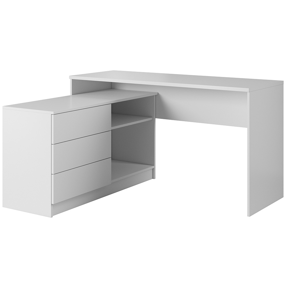 Psací stůl TEO + komoda | 138,2 cm | UNI provedení | bílá mat