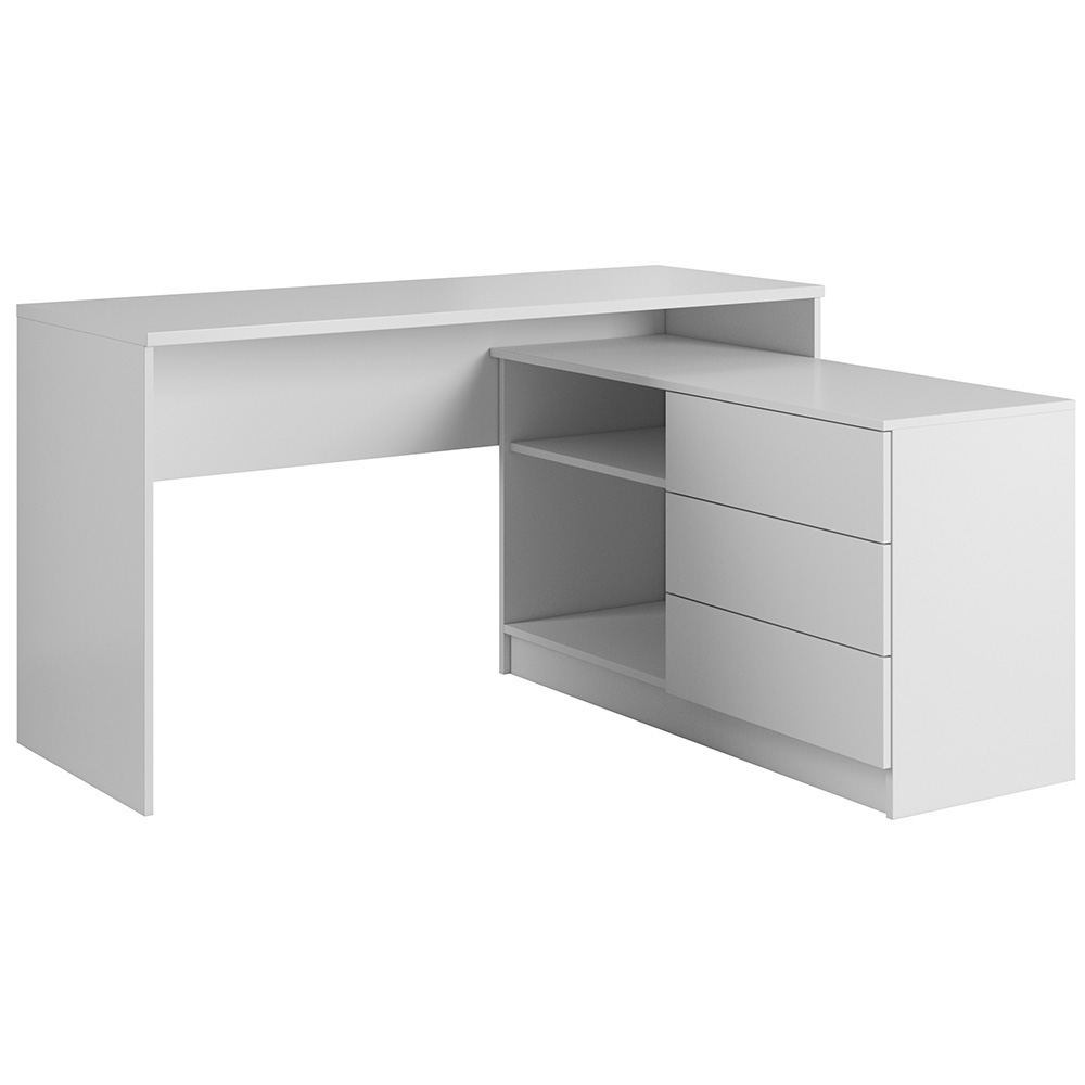 Psací stůl TEO + komoda | 276,4 cm  | UNI provedení | bílá mat | 4 ks