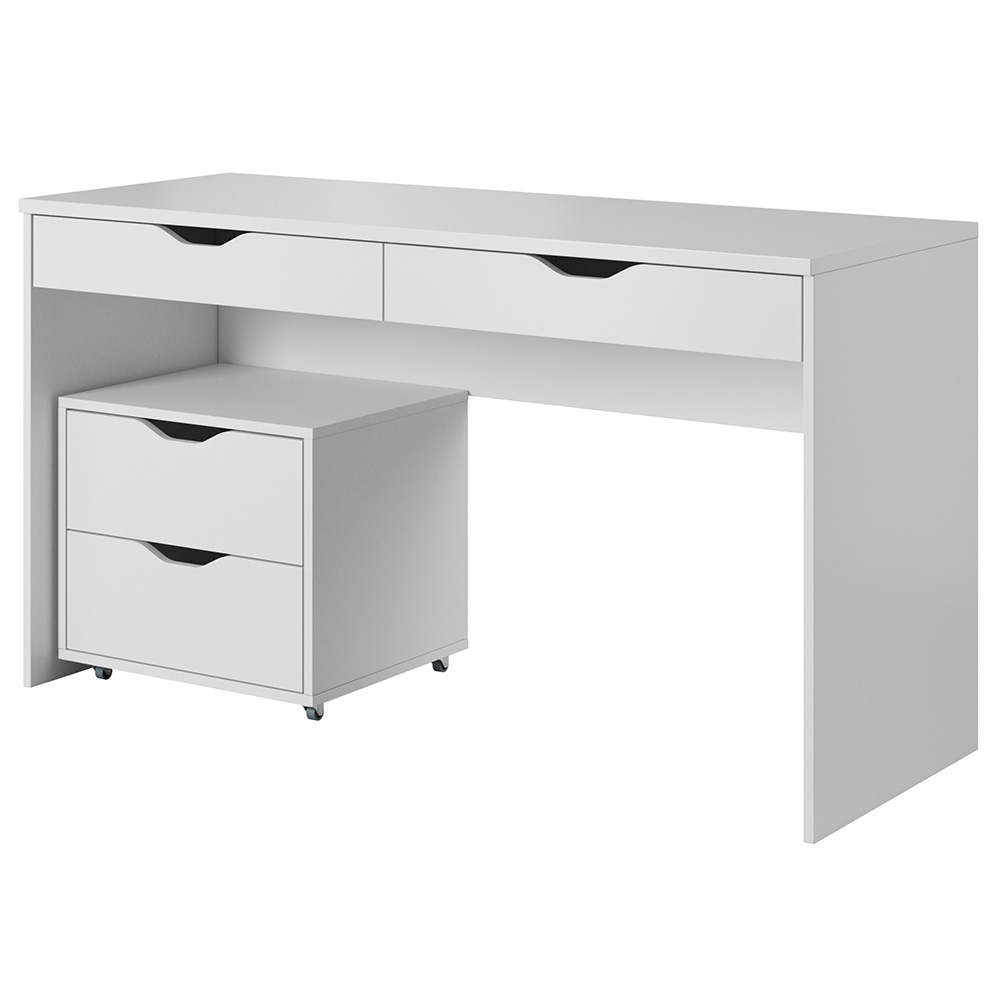 Psací stůl MATE + komoda | 138,2 cm  | UNI provedení | bílá mat