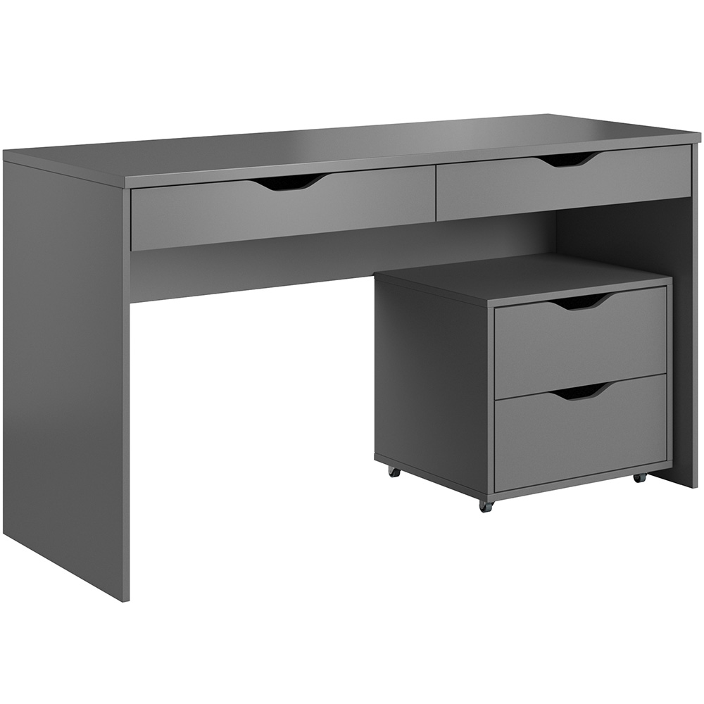Psací stůl MATE + komoda | 138,2 cm  | UNI provedení | grafit šedá