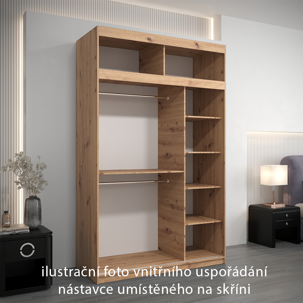 Nástavec ABIKS | 150x40x62 cm | artisan | pro posuvné skříně