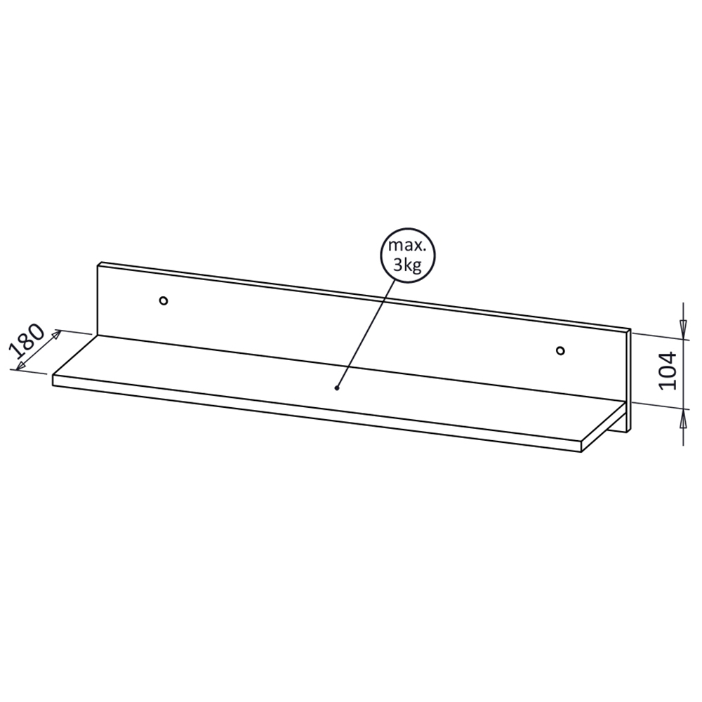 MELO | závěsná police ME10 | 80 cm | kašmír