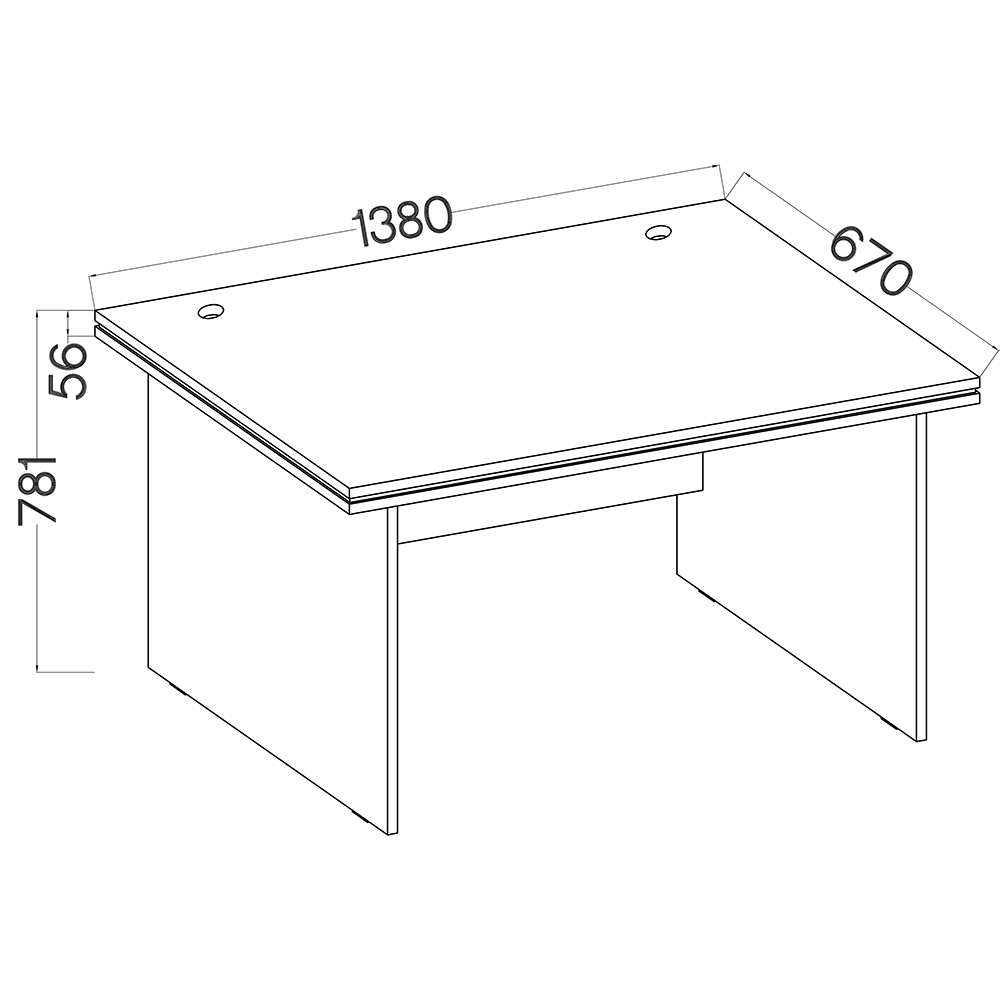 MELTA | psací stůl AR180 | vrchní deska 5,5 cm | 138 cm | artisan