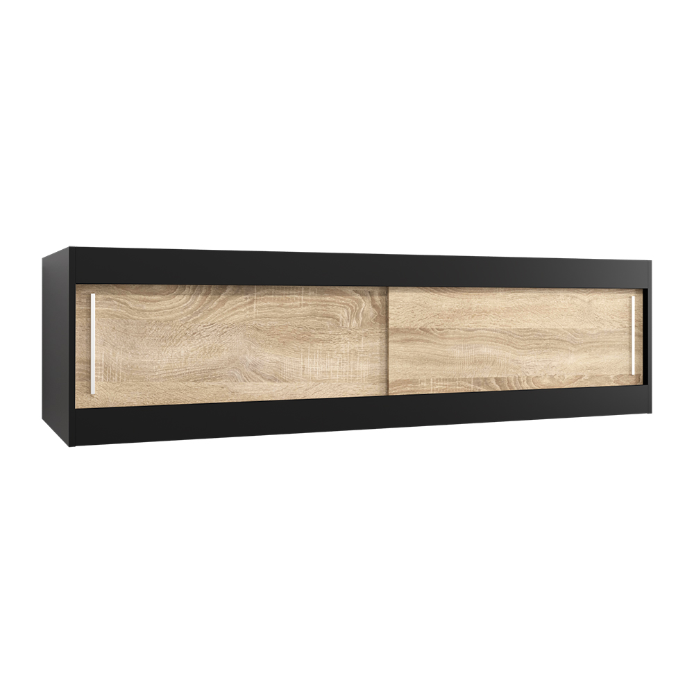 Nástavec ABIKS | 180x40x62 cm | černá/sonoma | pro posuvné skříně