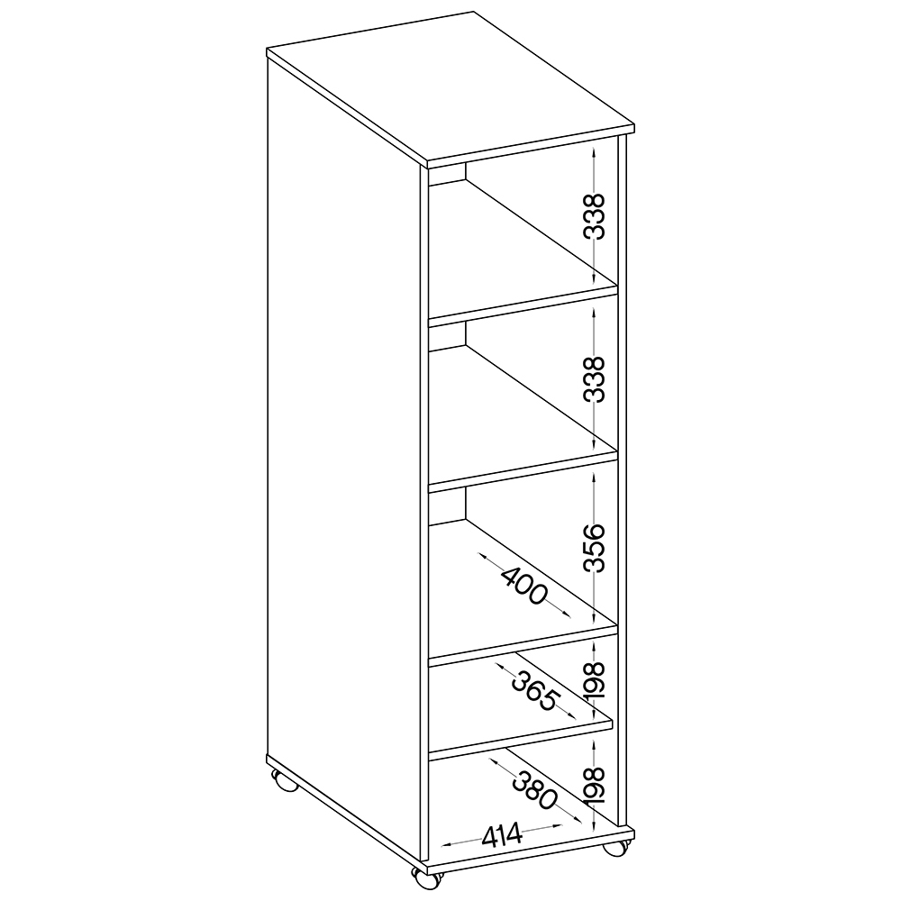 MELTA | regál na kolečkách AR220 | 45,2 cm | UNI provedení | artisan