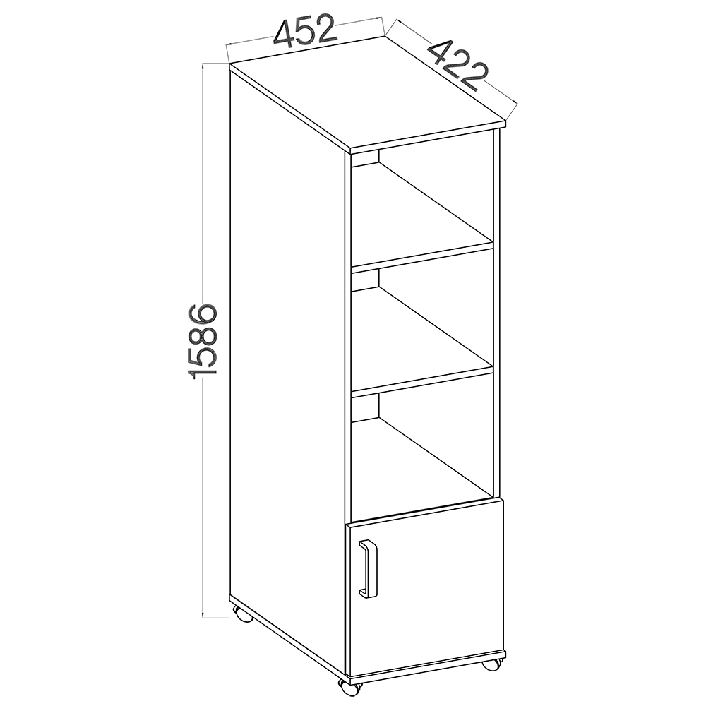 MELTA | regál na kolečkách AR220 | 45,2 cm | UNI provedení | artisan