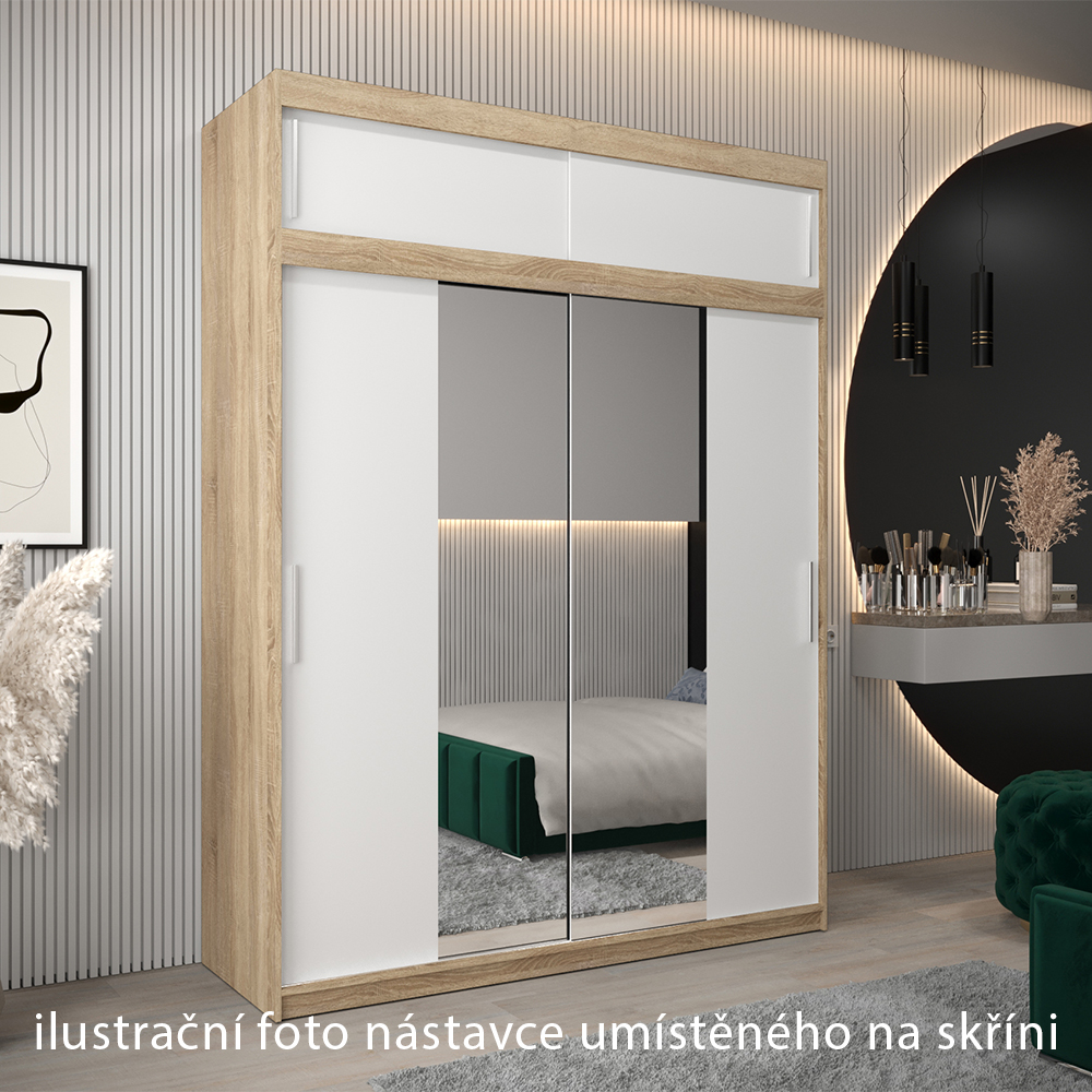 Nástavec ABIKS | 180x40x62 cm | sonoma/bílá | pro posuvné skříně