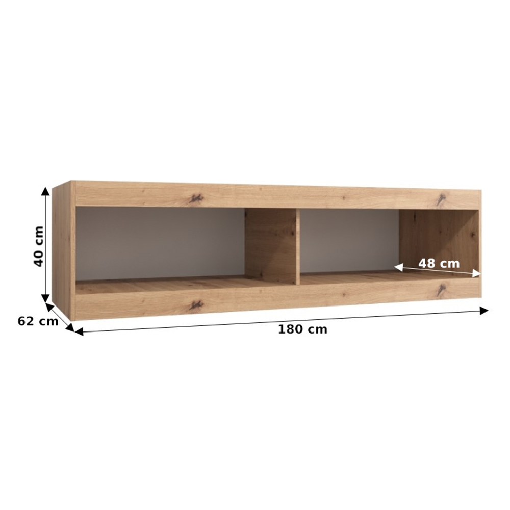Nástavec ABIKS | 180x40x62 cm | sonoma/černá | pro posuvné skříně