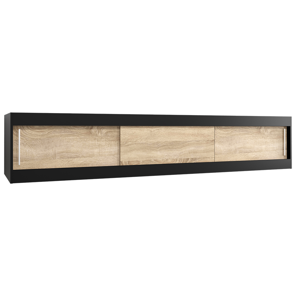 Nástavec ABIKS | 250x40x62 cm | černá/sonoma | pro posuvné skříně