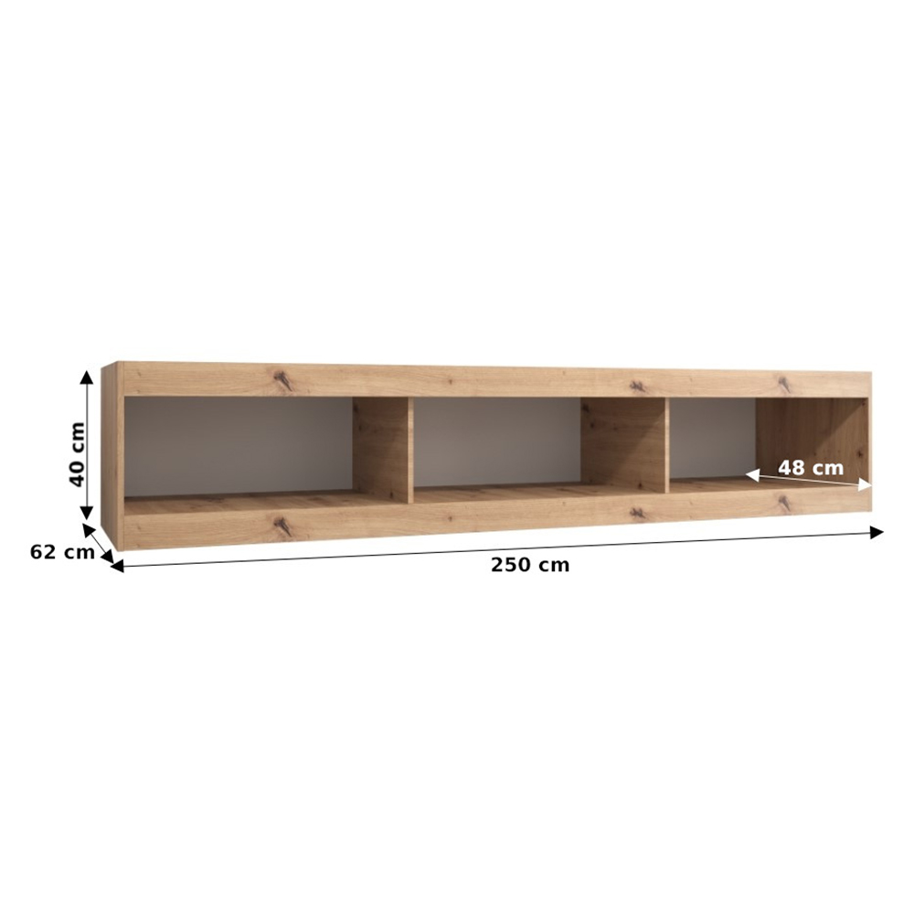 Nástavec ABIKS | 250x40x62 cm | artisan/bílá | pro posuvné skříně