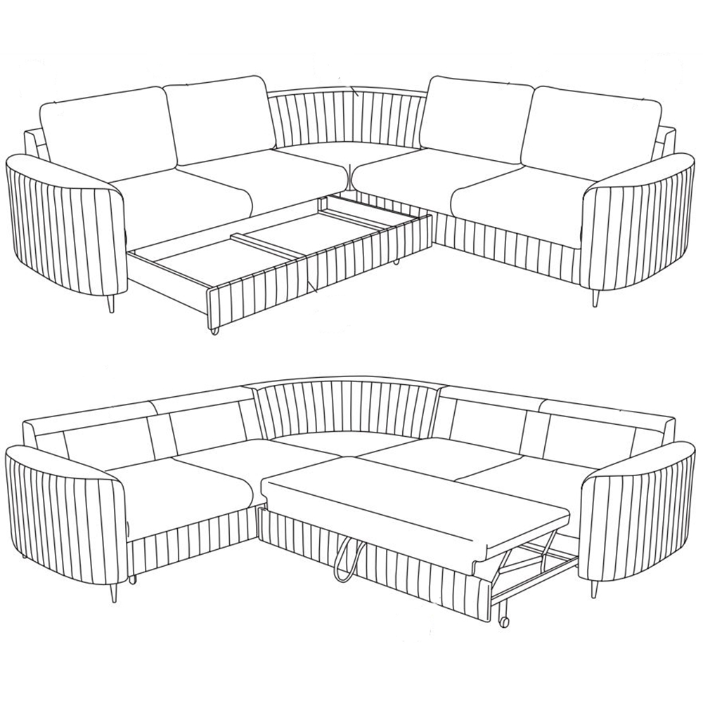 Sedací souprava LAREN | 255x255 | PRAVÁ | rozkládací + úložný prostor | VÝBĚR LÁTEK