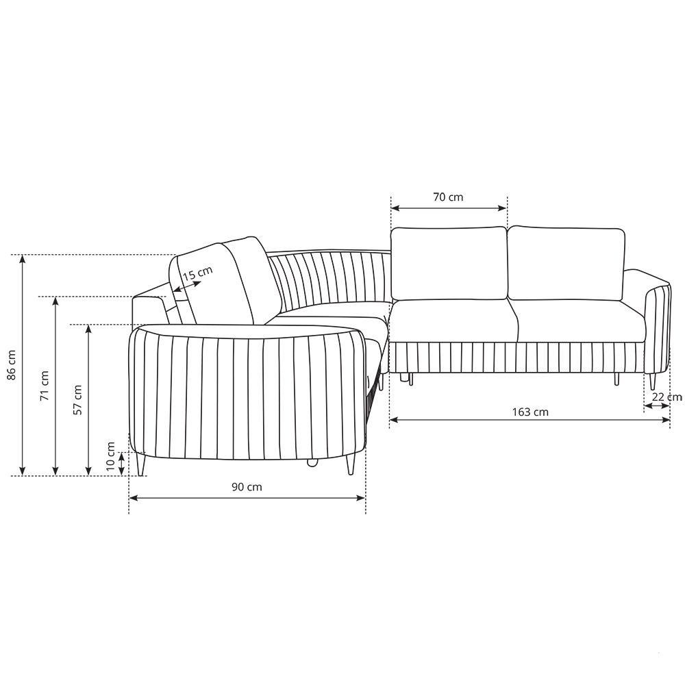 Sedací souprava LAREN | 255x255 | bez funkce | VÝBĚR LÁTEK