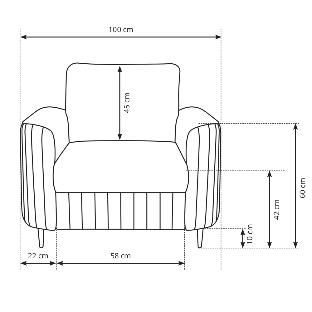 Křeslo LAREN | 100 cm | glamour styl | VÝBĚR LÁTEK