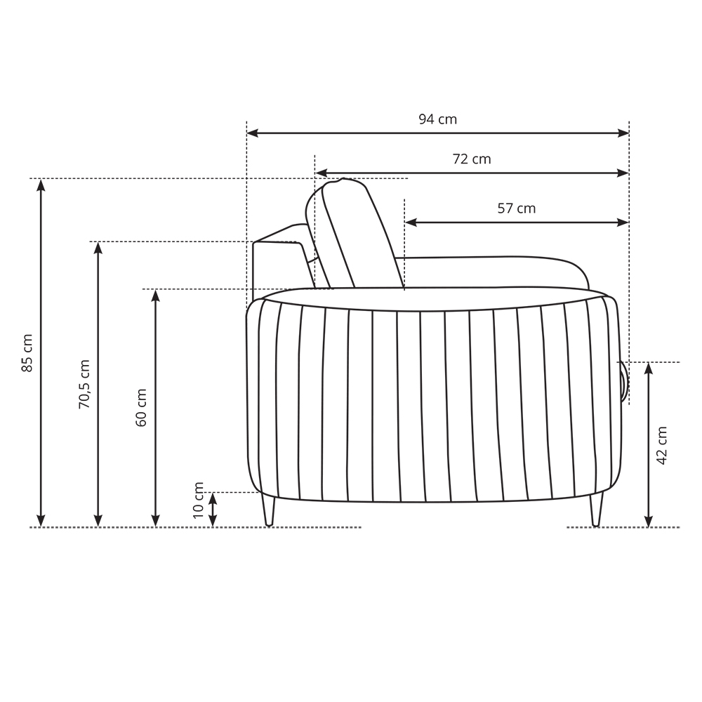 Křeslo LAREN | 100 cm | glamour styl | VÝBĚR LÁTEK