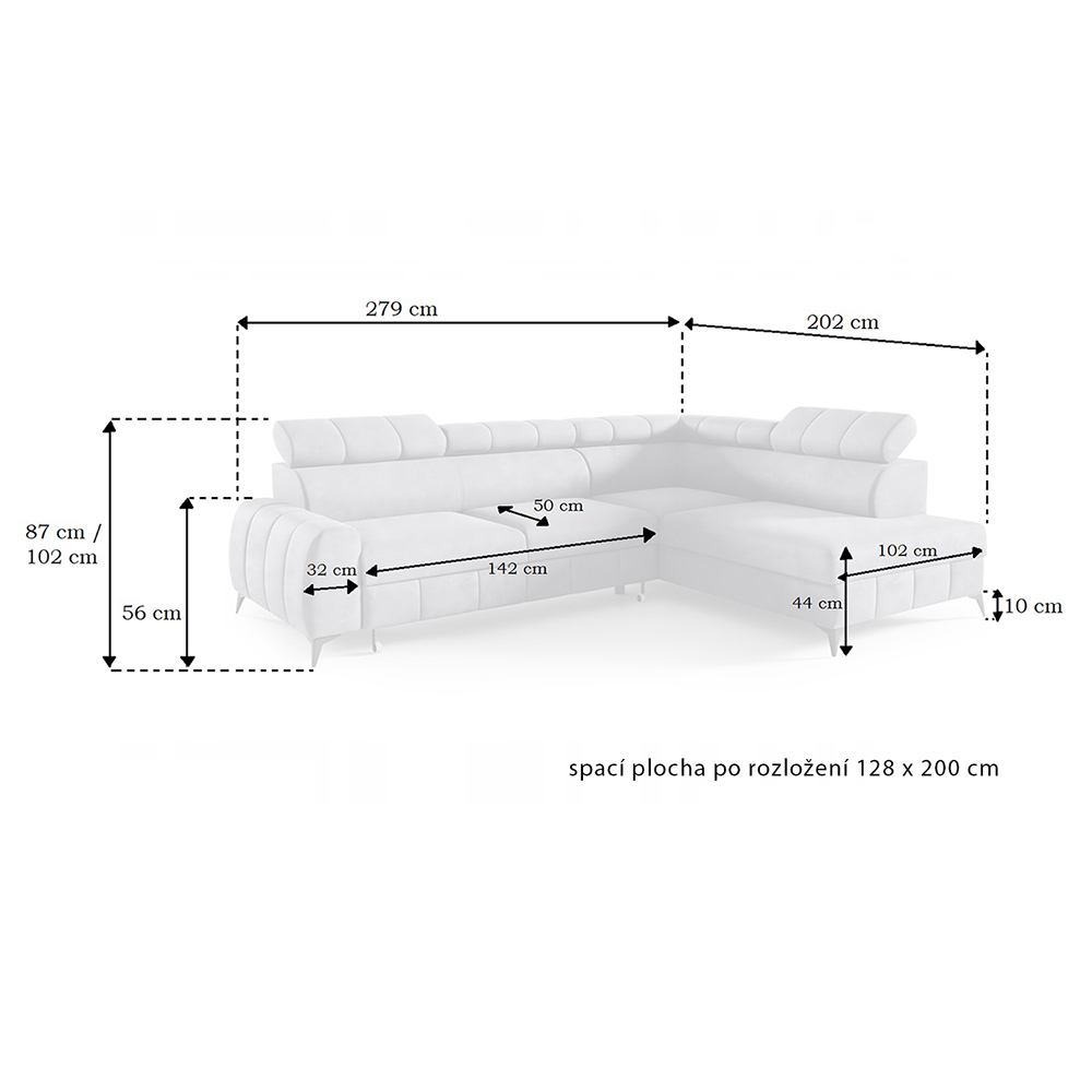 Sedací souprava MEDIOLA | 279x202 | rozkládací + úložný prostor | VÝBĚR LÁTEK
