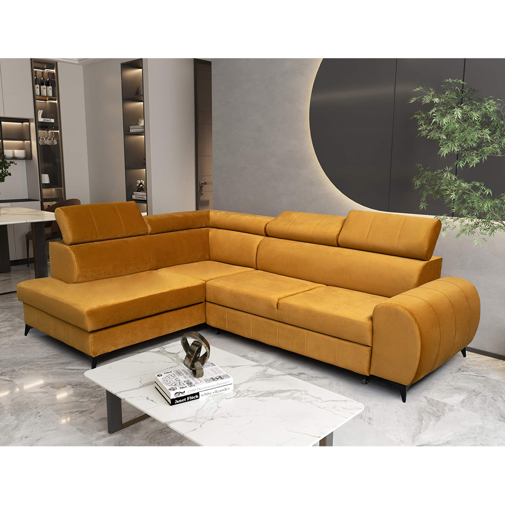 Sedací souprava MEDIOLA | 202x279 | rozkládací + úložný prostor | VÝBĚR LÁTEK