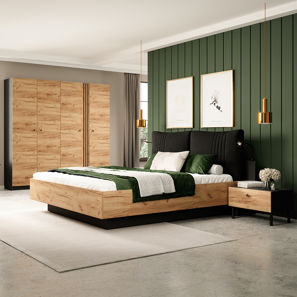 DECO | komoda D4S | 138 cm | kraft zlatý/antracit