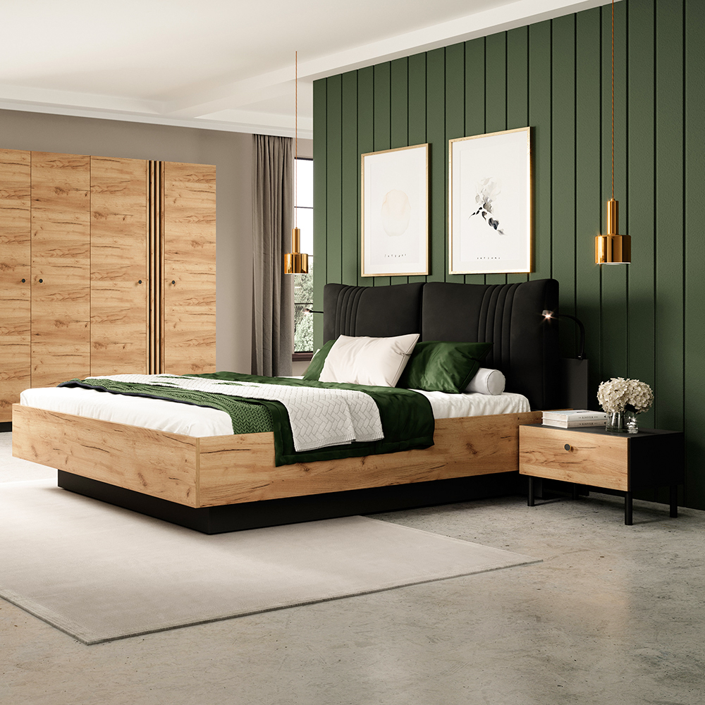 DECO | komoda D4S | 138 cm | kraft zlatý/antracit