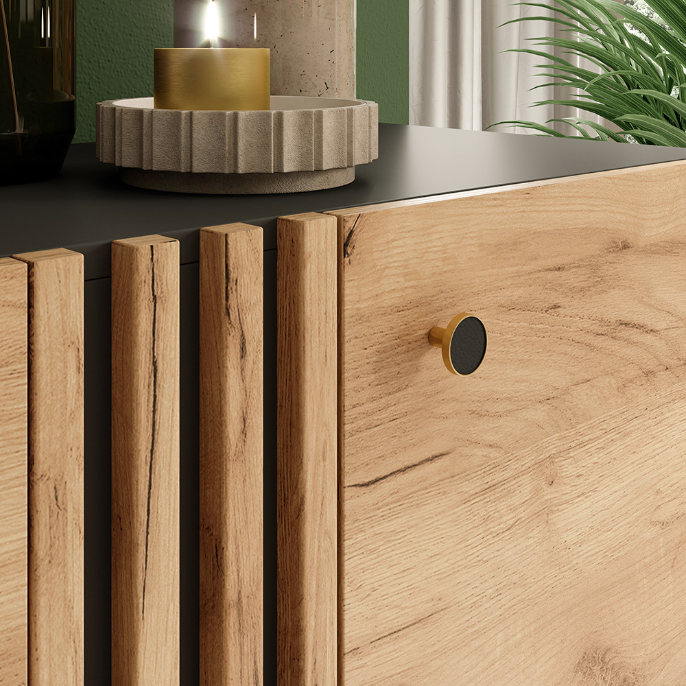 DECO | komoda D4S | 138 cm | kraft zlatý/antracit