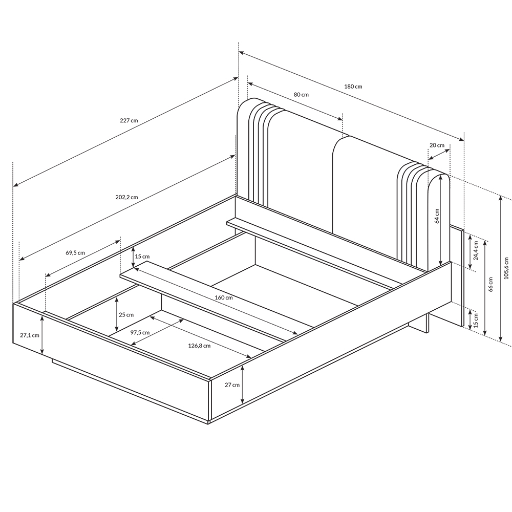 Ložnice DECO | 5 dílů | kraft zlatý/antracit