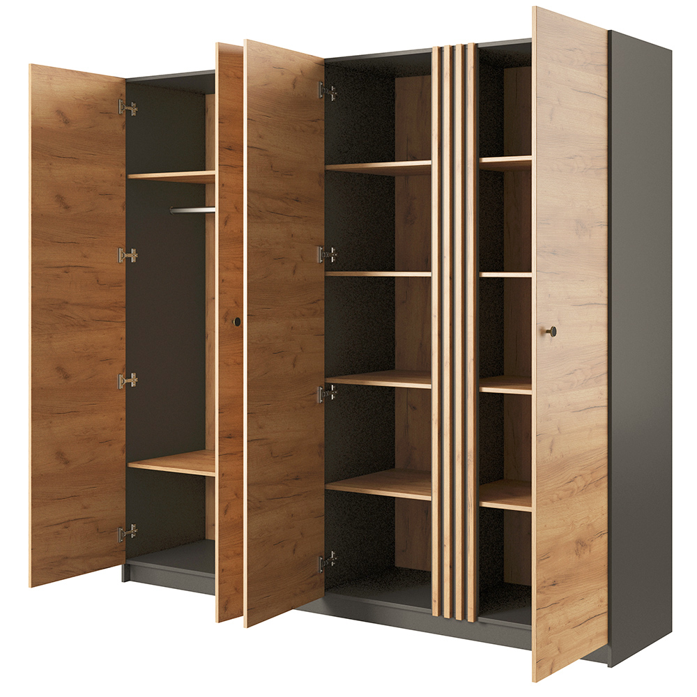 Ložnice DECO | 4 díly | kraft zlatý/antracit