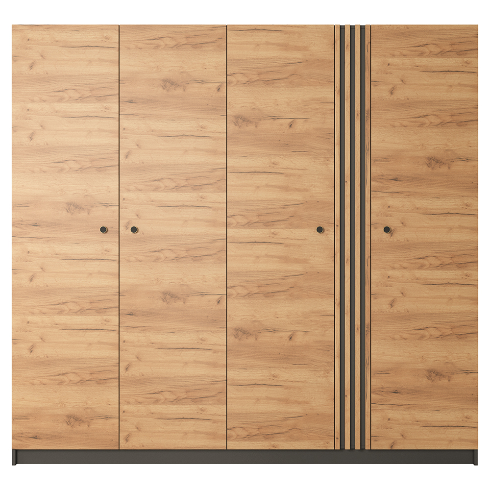 Ložnice DECO | 4 díly | kraft zlatý/antracit