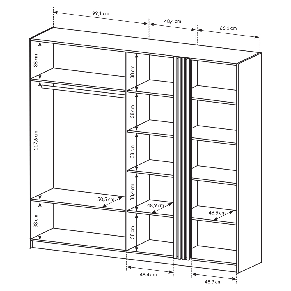 Ložnice DECO | 4 díly | kraft zlatý/antracit