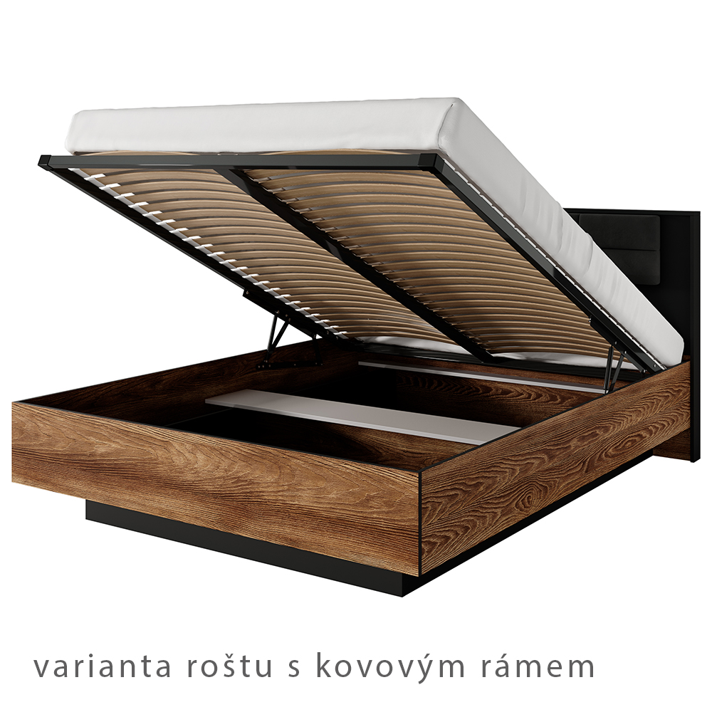 MILTON l | postel dvoulůžko | 160x200 cm | kaštan/antracit