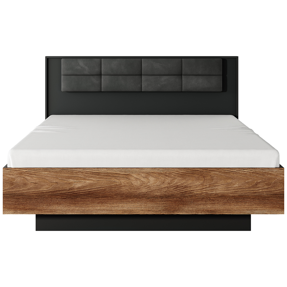 MILTON l | dvoulůžko 160x200 | + LED + rošt + KVALITNÍ MATRACE + noční stolky | kaštan/antracit
