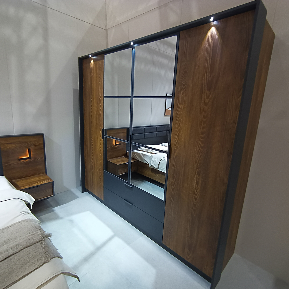 Ložnice MILTON l | 5 dílů | kaštan/antracit