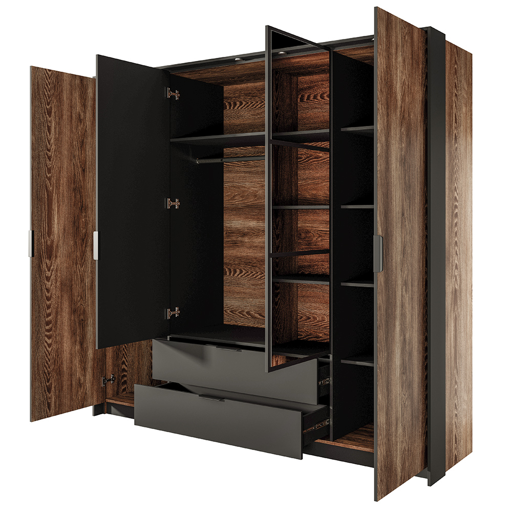 Ložnice MILTON l | 5 dílů | kaštan/antracit