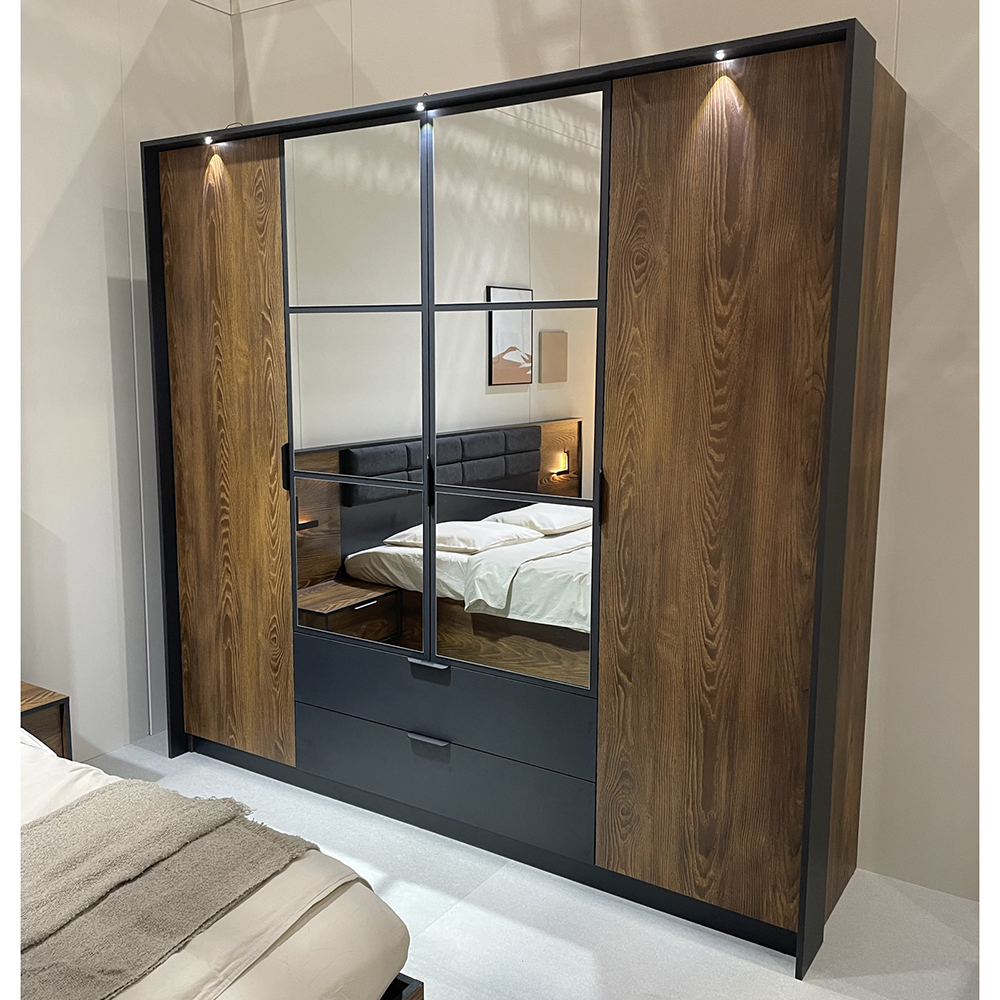 Ložnice MILTON l | 5 dílů | kaštan/antracit