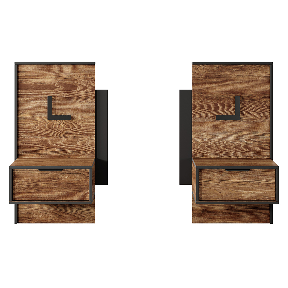 Ložnice MILTON l | 5 dílů + LED osvětlení + rošt + KVALITNÍ MATRACE | kaštan/antracit