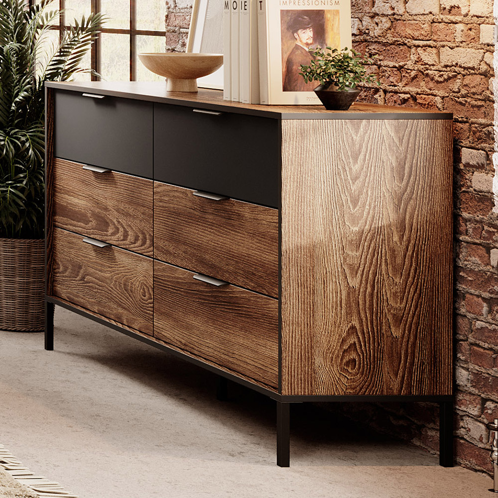 Ložnice MILTON l | 5 dílů + LED osvětlení + rošt + KVALITNÍ MATRACE | kaštan/antracit