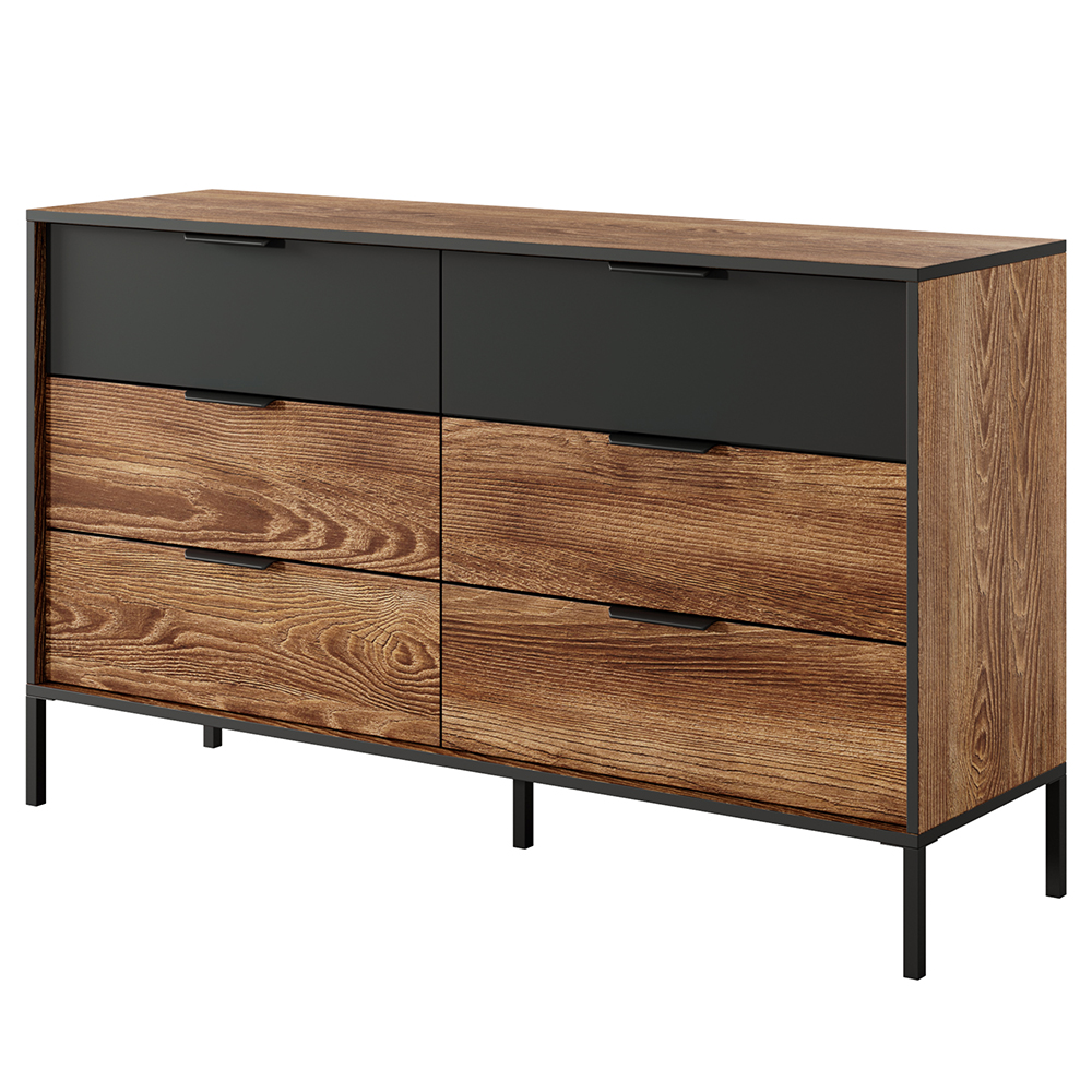 Ložnice MILTON l | 5 dílů + LED osvětlení + rošt + KVALITNÍ MATRACE | kaštan/antracit