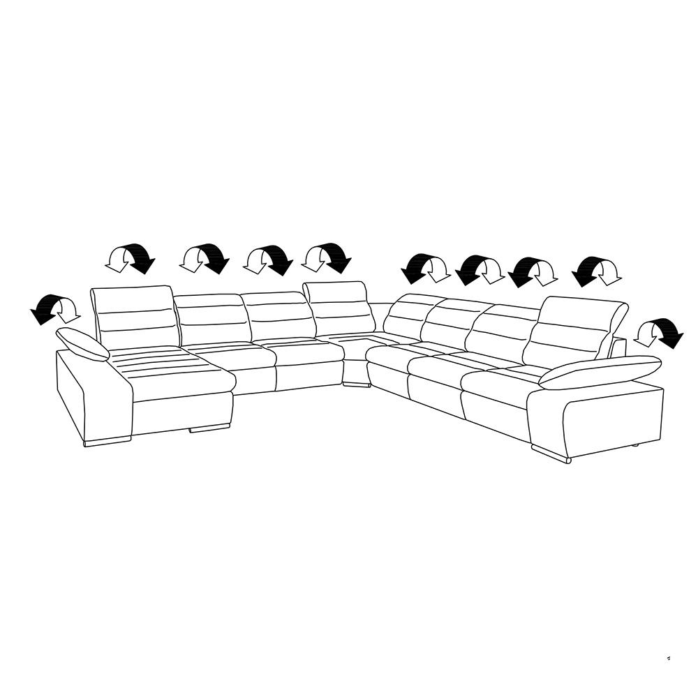 Sedací souprava KORFU IV | 194x365x365 | rozkládací + úložný prostor | VÝBĚR TKANIN