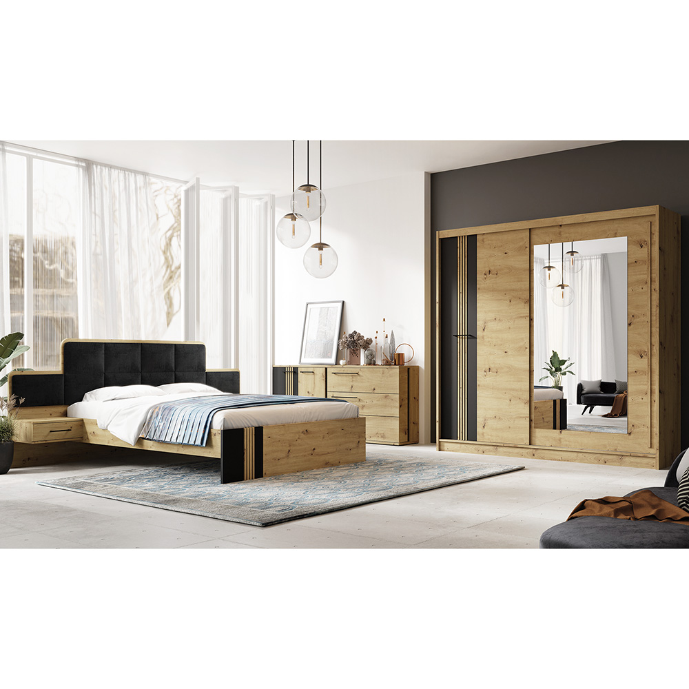 MOLTO c | vitrína ML2A + LED osvětlení | 93 cm | artisan/černá