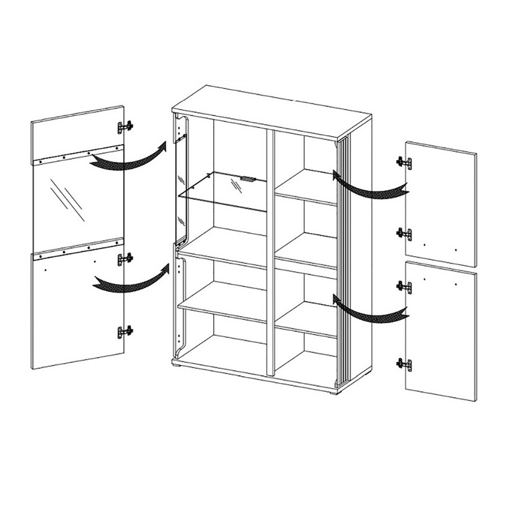 MOLTO c | vitrína ML2A + LED osvětlení | 93 cm | artisan/černá