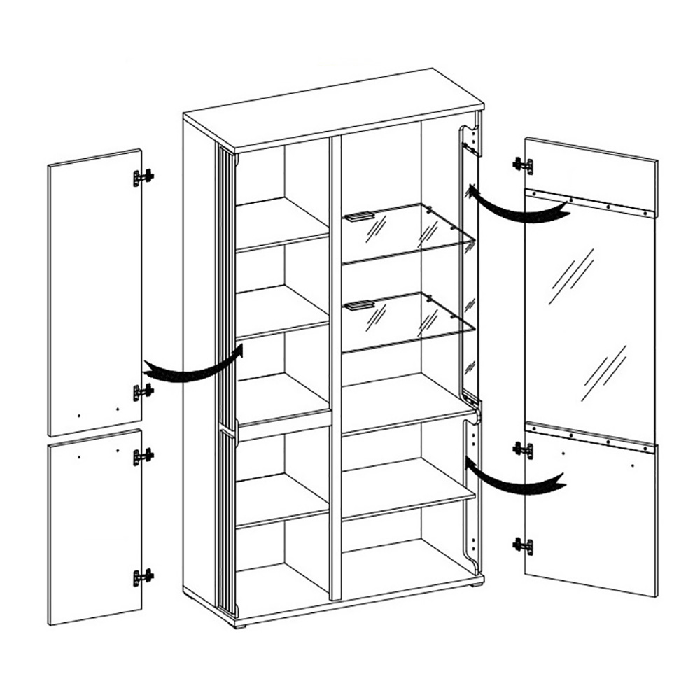 Obývací stěna MOLTO c + LED osvětlení | 6 dílů | artisan/černá