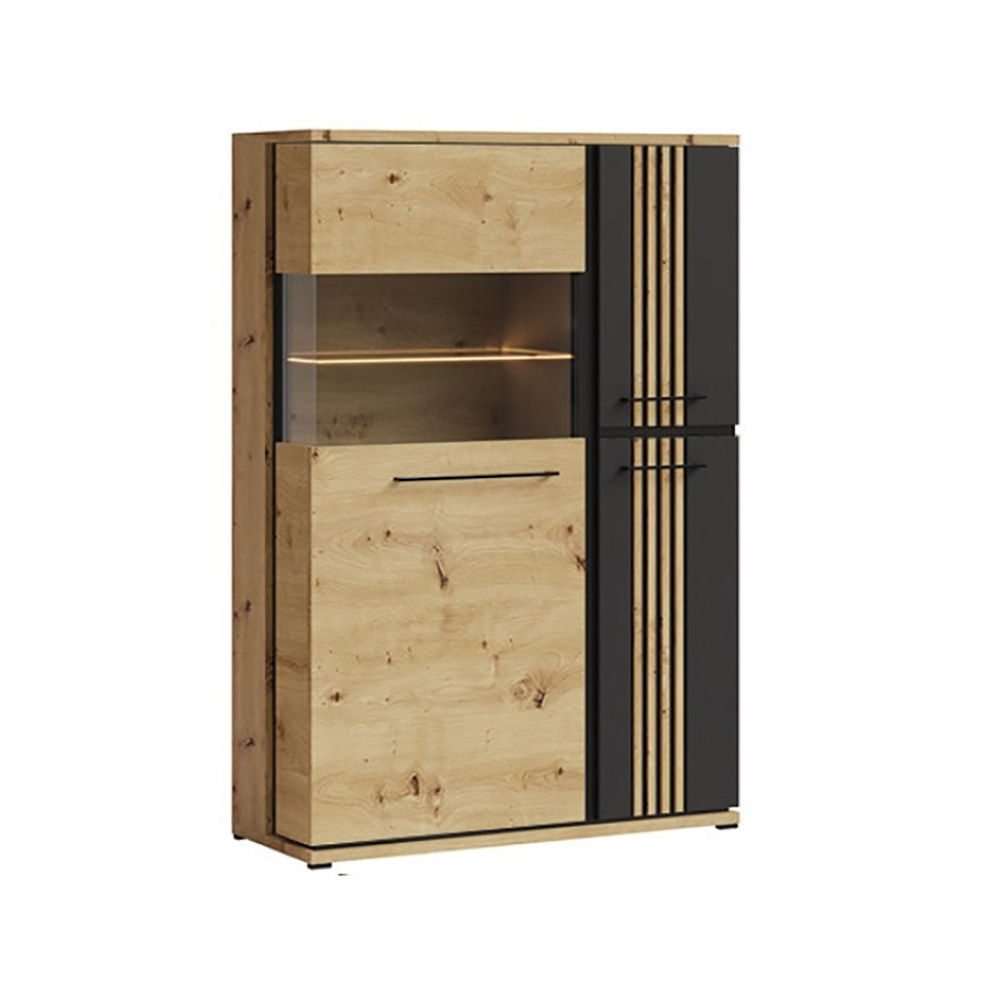 Obývací stěna MOLTO c + LED osvětlení | 5 dílů | artisan/černá